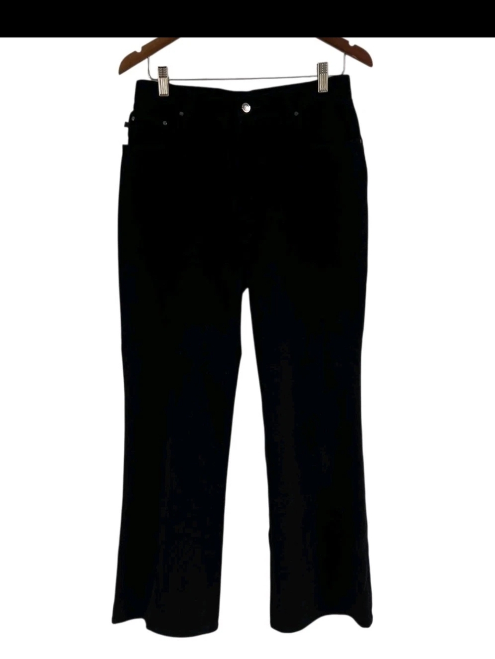Vtg Lauren Jeans Co Ralph Black Velvet Nicole Wide Leg Bootcut Pants Size 6